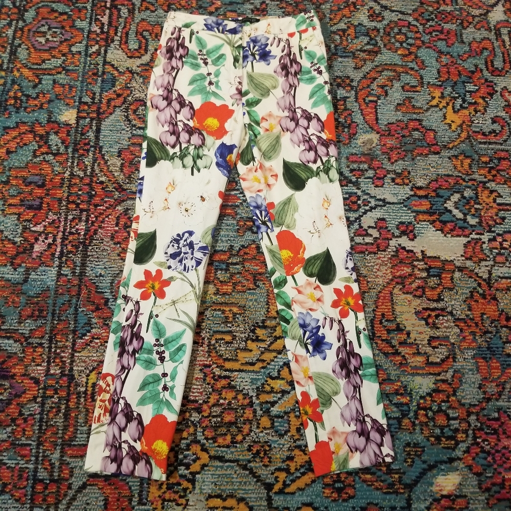 Zara Floral Insect Print Trousers